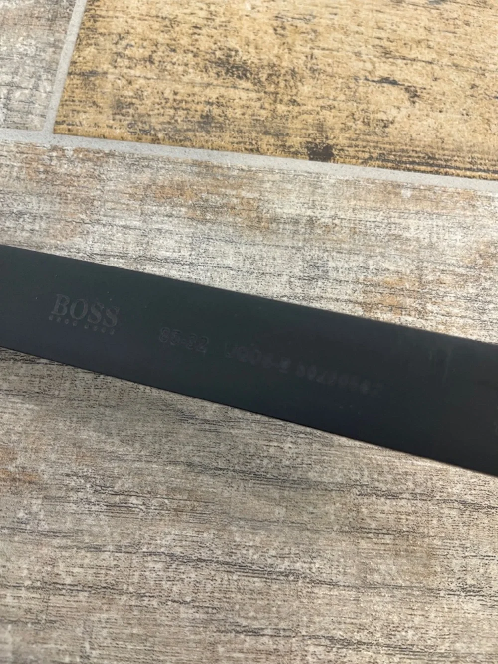Hugo Boss Black Cowhide Leather Men's Belt with Silver-Tone Buckle Handmade